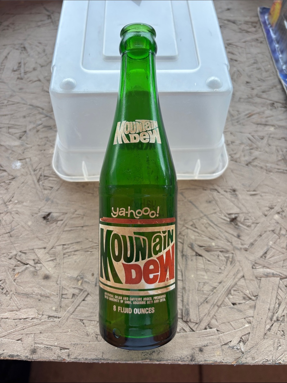 Vintage Mt Dew Soda Bottle. 8oz. Green